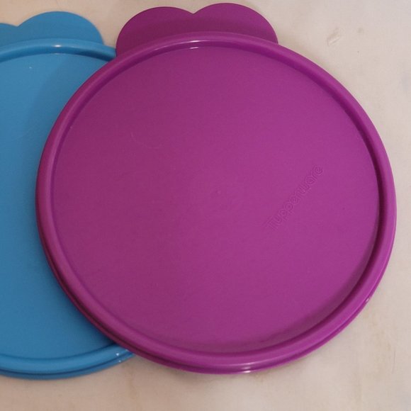Tupperware Lid Lot 2541 With Tab Set of 5 Assorted Colors Cereal Bowl Lids - Picture 5 of 8